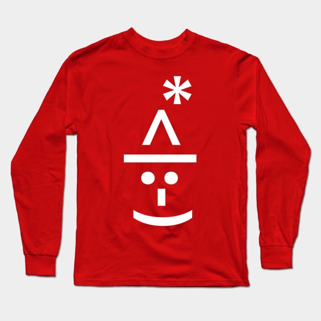 Christmas Elf Emoticon Long Sleeve T-Shirt by tinybiscuits